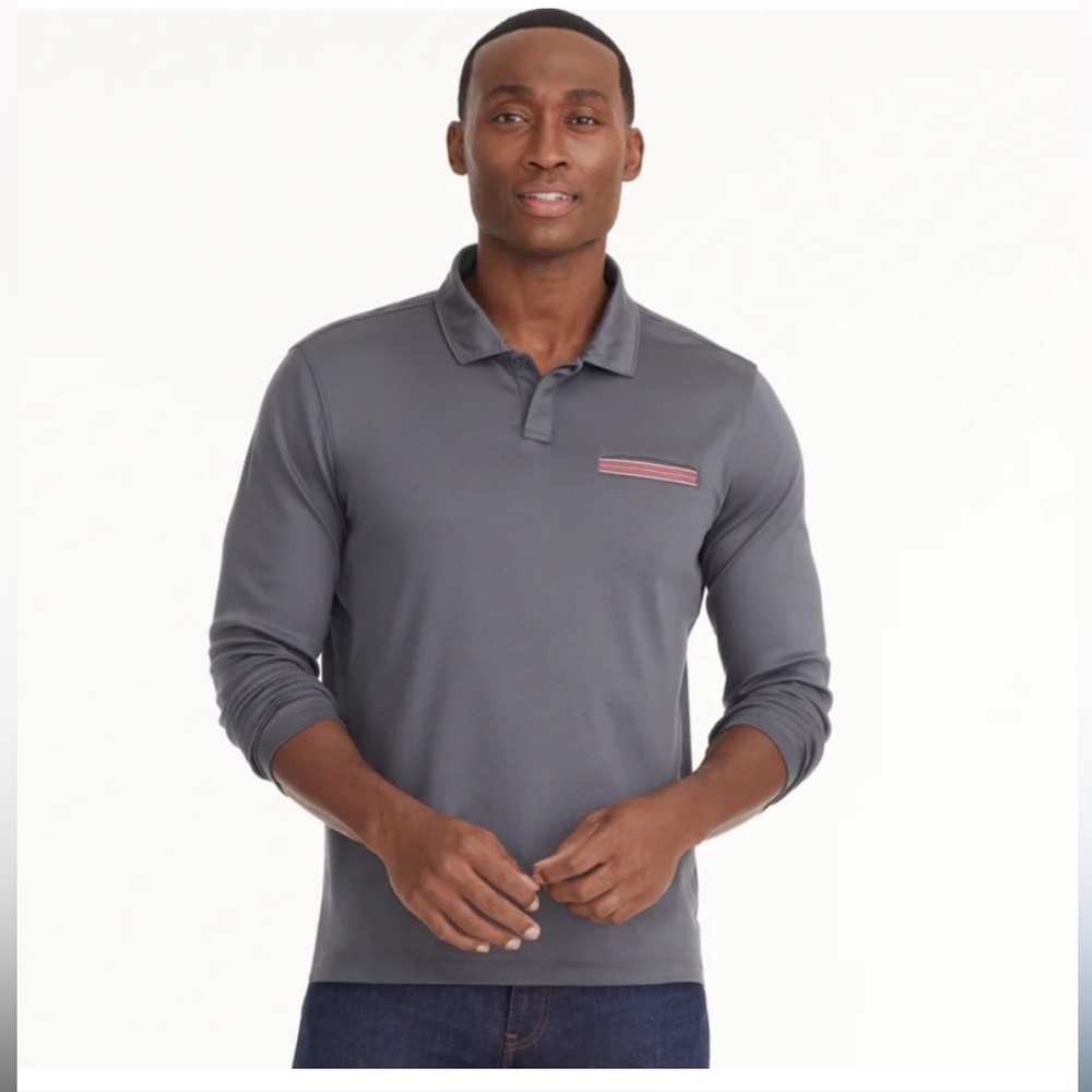 Untuckit Polo Gray with chest pocket size Large.